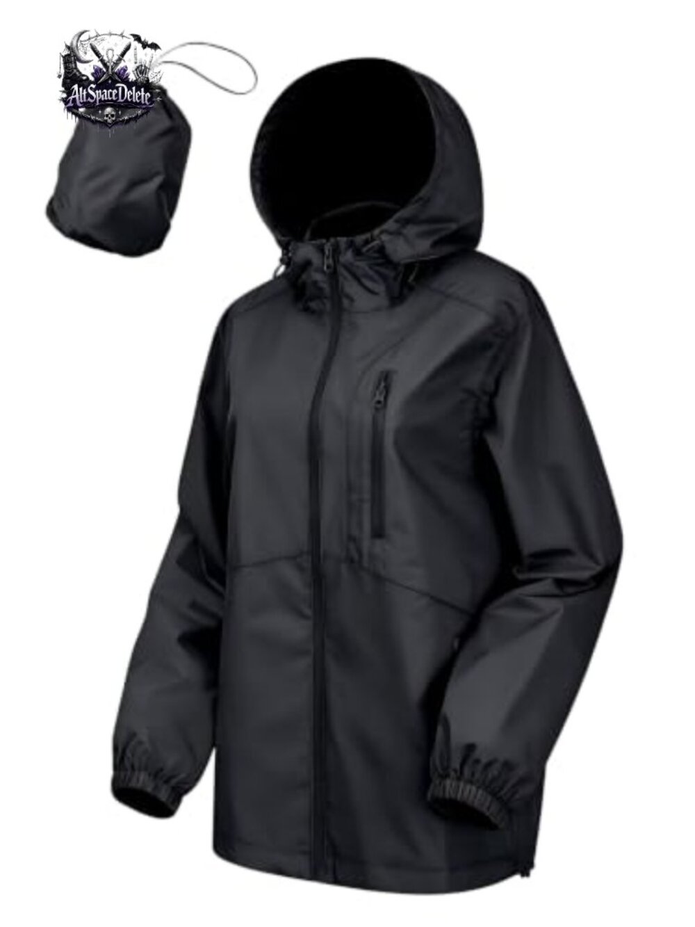 Women's Waterproof Hooded Rain Jacket Lightweight Packable Anorak